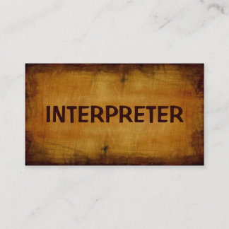 Interpreter Antique Business Card