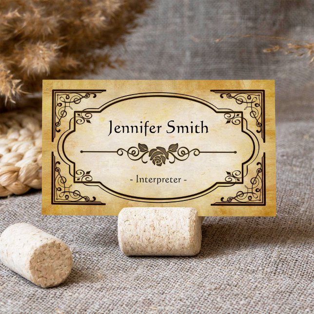 Interpreter - Elegant Vintage Antique Business Card (Creator Uploaded)