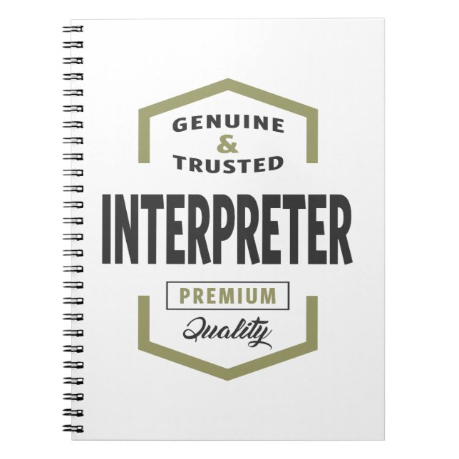 Interpreter Logo Gift Ideas. Notebook (Front)