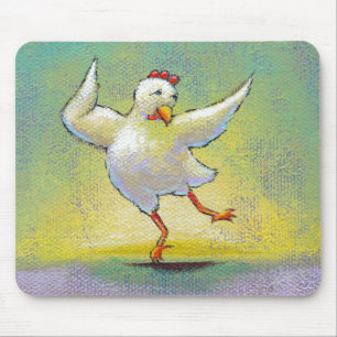 Interpretive dance chicken fun unique original art mouse mat