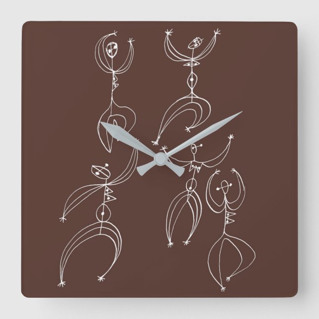 interpretive dance square wall clock (Front)