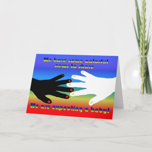 Interracial Baby Announcement for mixed couples (Front)