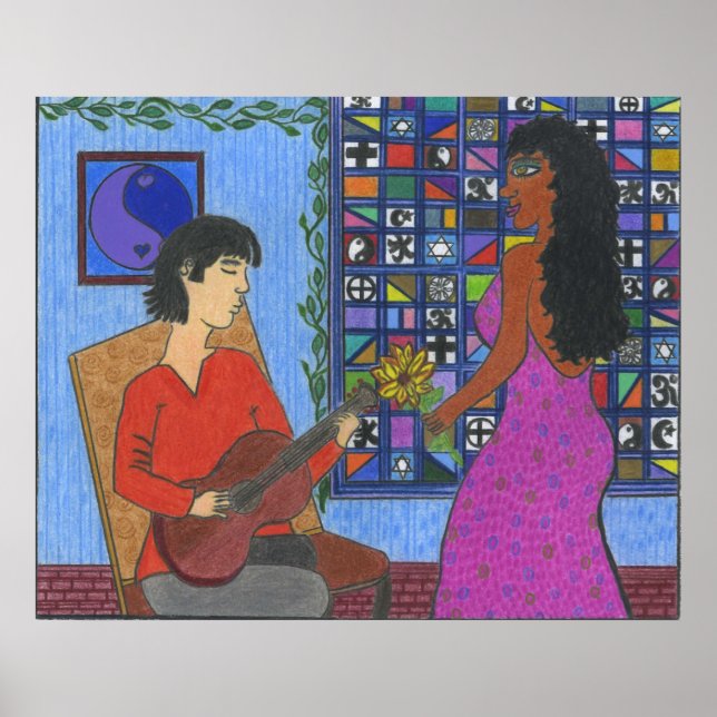 Interracial Couple Whistler Poster (Front)