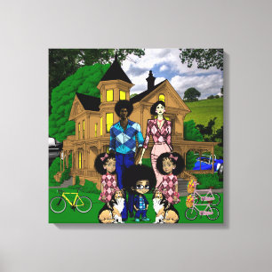 Interracial Family  Wall Art