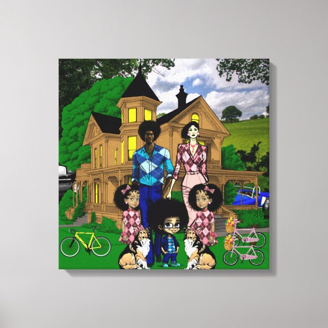 Interracial Family  Wall Art (Front)