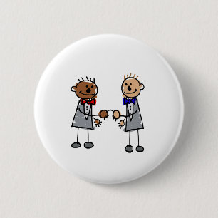 Interracial Gay Couple 6 Cm Round Badge