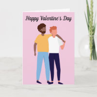 Interracial Gay Couple Valentines Day Two Men Love