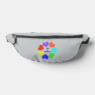 Interracial Love Rainbow Hearts Bum Bags