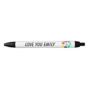Interracial Love Rainbow Hearts Custom Pen