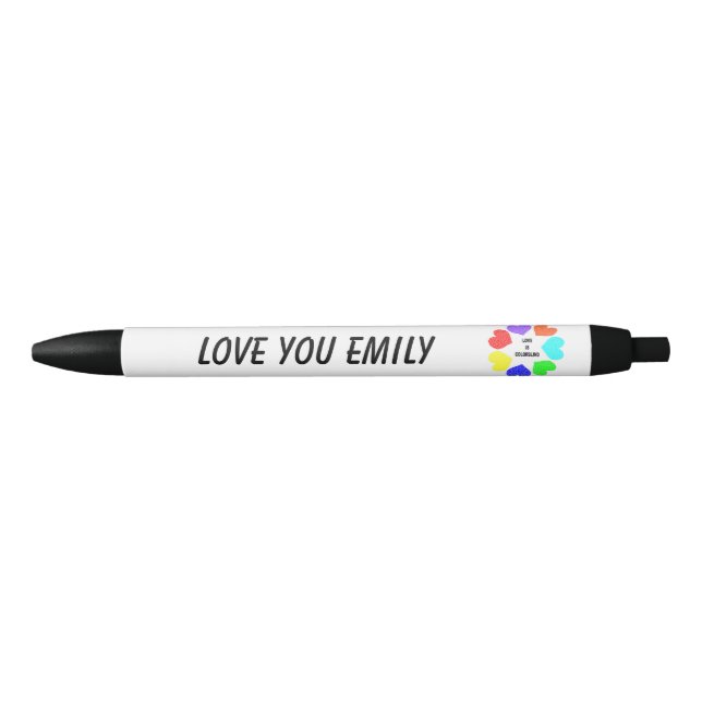 Interracial Love Rainbow Hearts Custom Pen (Front)