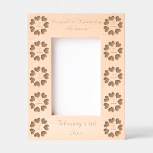 Interracial Love Rainbow Hearts Custom Wedding Etched Frames