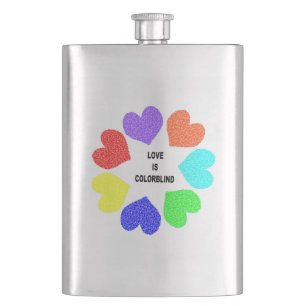 Interracial Love Rainbow Hearts Flasks
