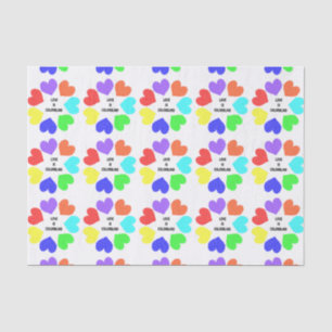 Interracial Love Rainbow Hearts Tissue Paper