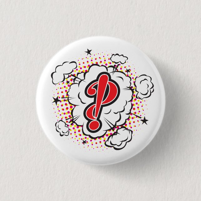 Interrobang 3 Cm Round Badge (Front)
