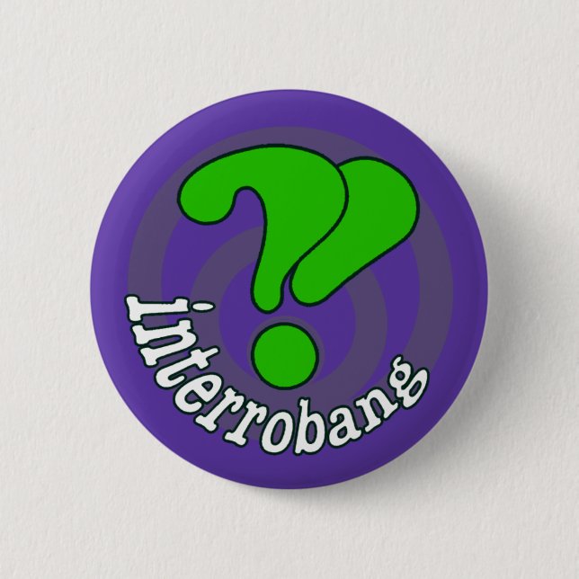 Interrobang Pop Art Button -  Blurple (Front)