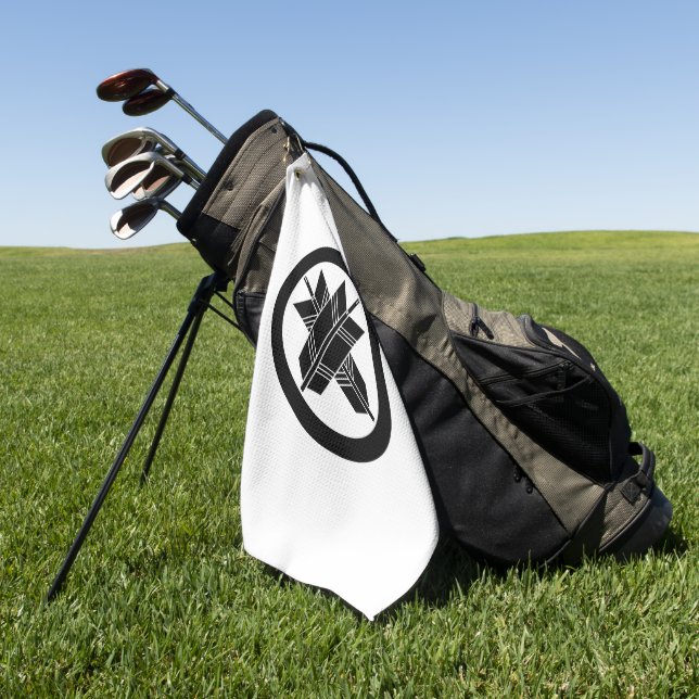 Intersecting arrows in circle Golf Towels (Green)