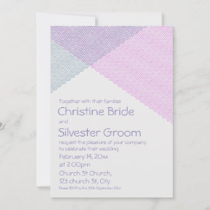 Intersecting Chevrons, 5x7 wedding Invitation
