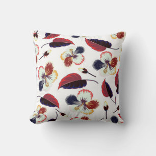 Intersecting curved elegant stylised hibiscus flow cushion