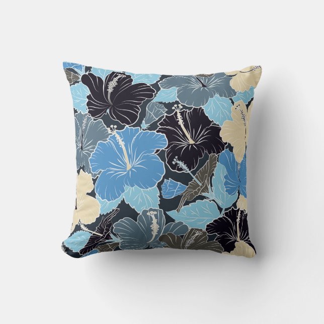 Intersecting curved elegant stylized hibiscus flow cushion (Front)