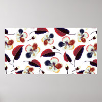 Intersecting curved elegant stylized hibiscus flow