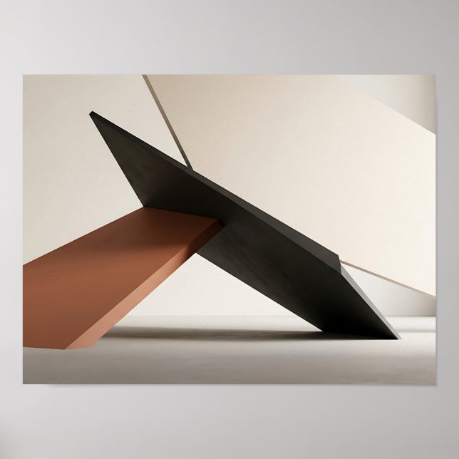 Intersecting Matte Planes Modern Geometric Wall Ar Poster (Front)