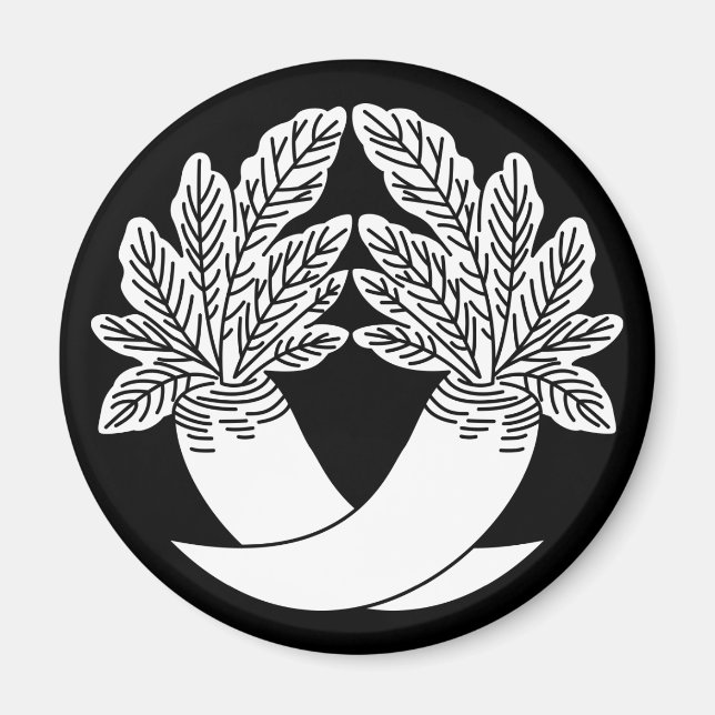 Intersecting radishes magnet (Front)