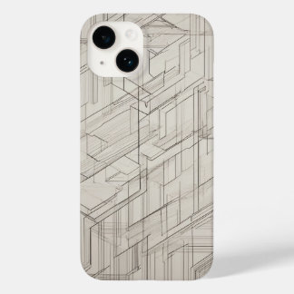 Intersecting Rectangles Line Art Case-Mate iPhone 14 Case