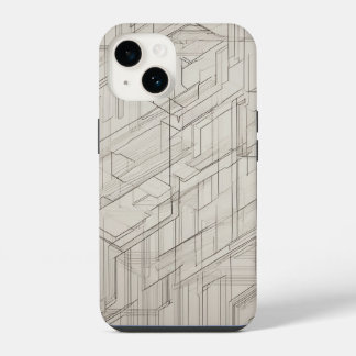 Intersecting Rectangles Line Art iPhone 14 Case