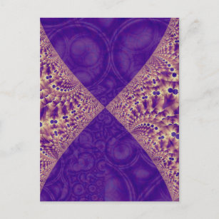 Intersection of abstract purple fractal forms postcard