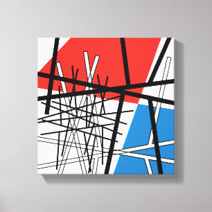 Intersection of Lines & Planes - Abstract Art Canvas Print
