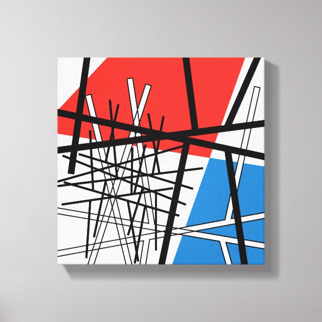 Intersection of Lines & Planes - Abstract Art Canvas Print (Front)