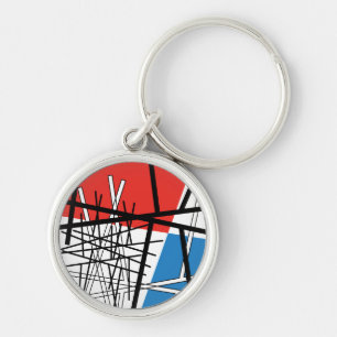 Intersection of Lines & Planes - Abstract Art Key Ring