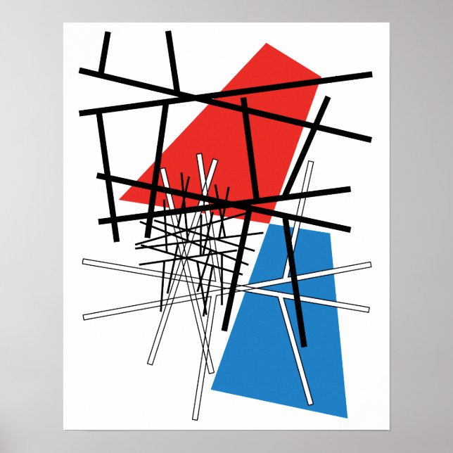 Intersection of Lines & Planes - Abstract Art Poster (Front)