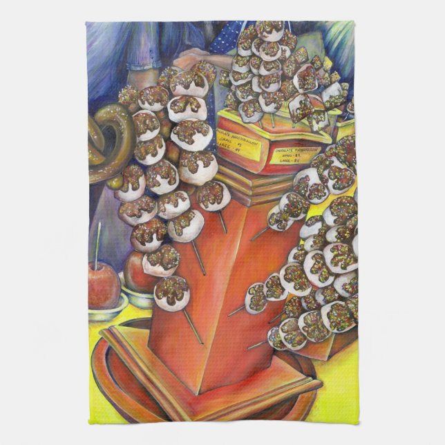 Intersection of Space and Commerce Tea Towel (Vertical)