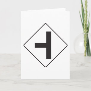 Intersection Road Sign Greeting Cards