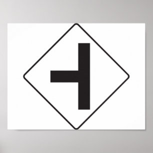 Intersection Road Sign Poster