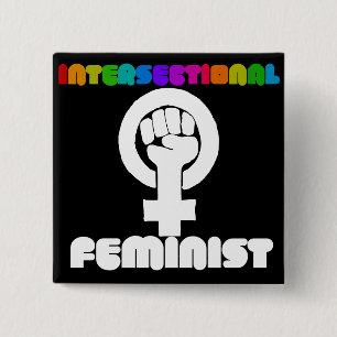 Intersectional feminist 15 cm square badge