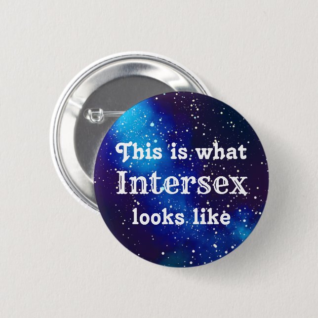 Intersex Customizable Galaxy Identity 6 Cm Round Badge (Front & Back)