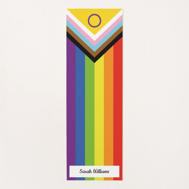 Intersex Inclusive Pride Flag | Name and Message | Yoga Mat (Front)