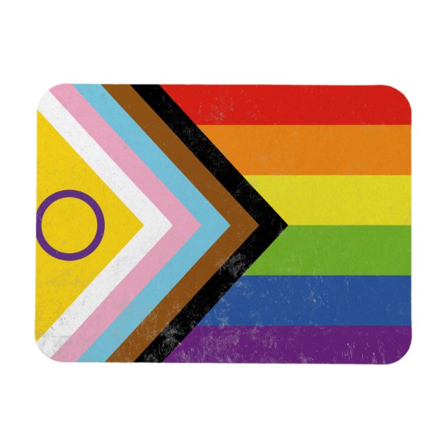 Intersex-Inclusive Progress Pride Flag Magnet (Horizontal)