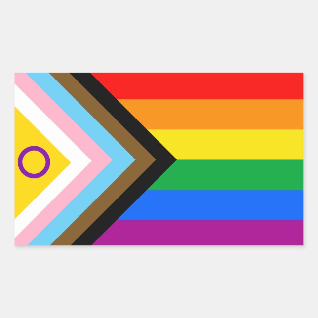 Intersex Inclusive Progress Pride Flag Rectangular Sticker (Front)