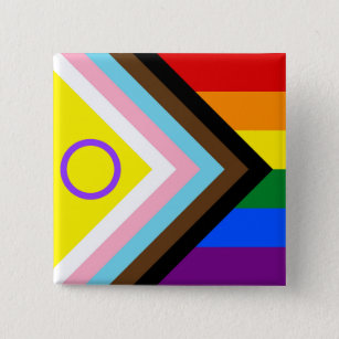 Intersex Inclusive Progress Rainbow Pride Flag 15 Cm Square Badge