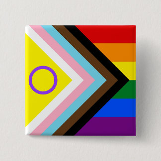 Intersex Inclusive Progress Rainbow Pride Flag 15 Cm Square Badge