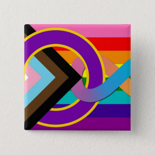 Intersex Neurodivergent Progressive Pride Flag 15 Cm Square Badge