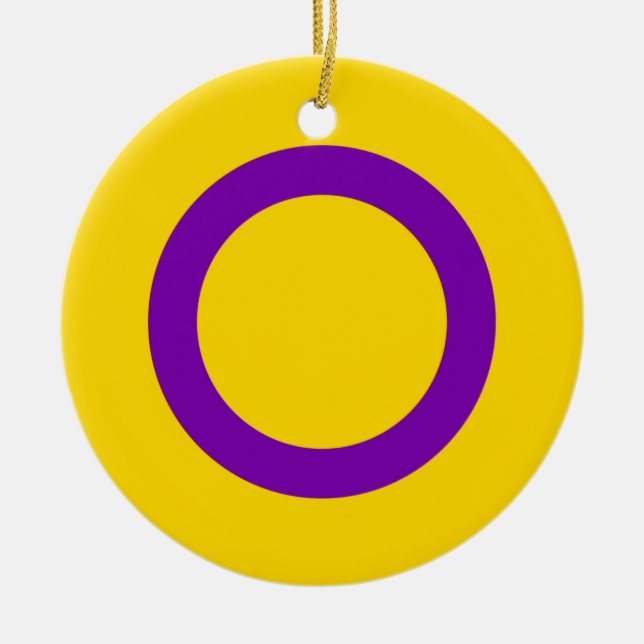 Intersex Pride Flag Ceramic Tree Decoration (Front)