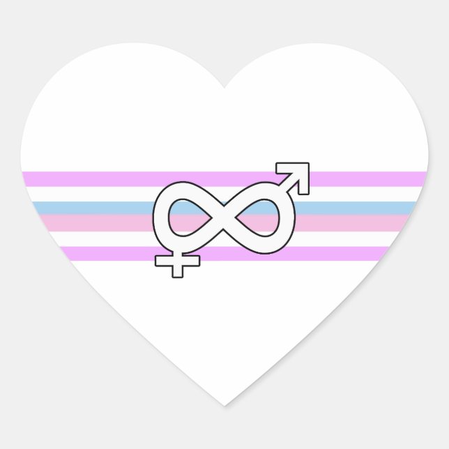 Intersex Pride Flag Heart Sticker (Front)