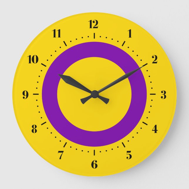 Intersex Pride flag Large Clock (Front)
