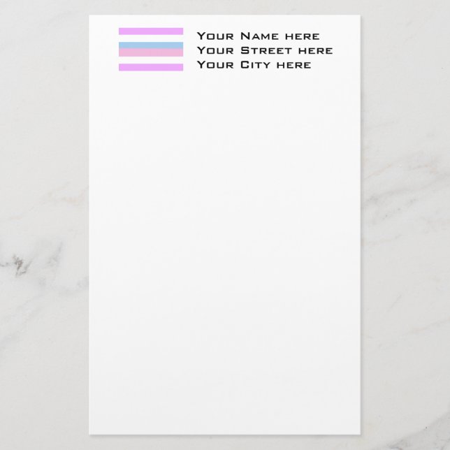 Intersex Pride Flag Stationery (Front)