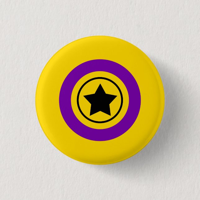 Intersex Pride Flag with a Star in a Circle 3 Cm Round Badge (Front)