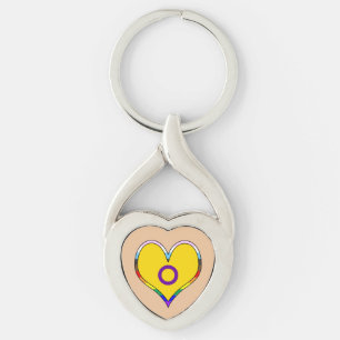 Intersex Pride Heart Keychain